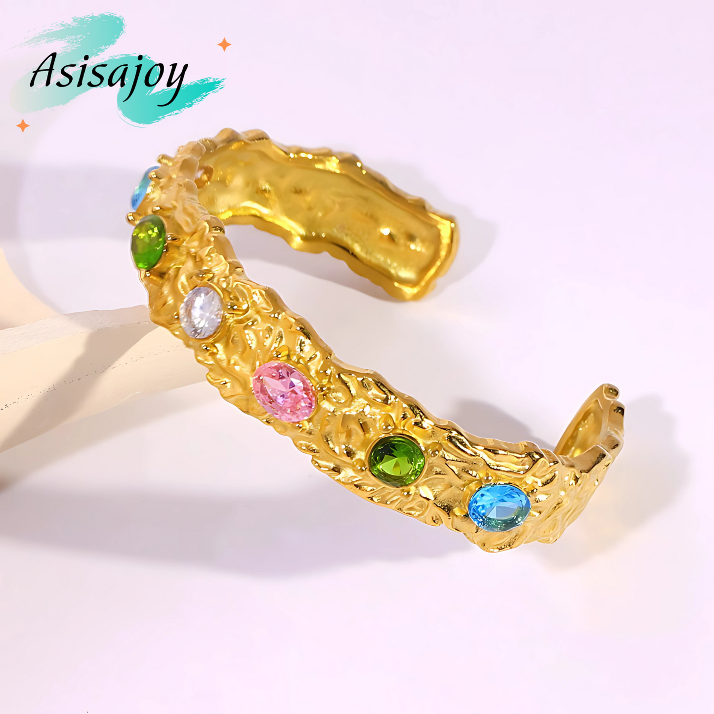 Brazalete SERENA – Oro 18k y circonitas en un diseño hecho a mano