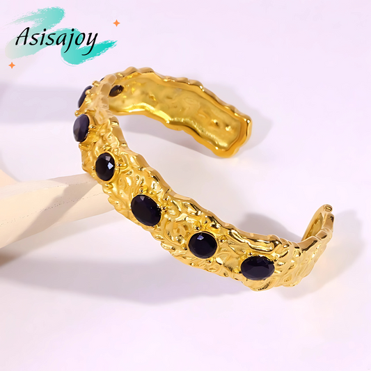 Brazalete SERENA – Oro 18k y circonitas en un diseño hecho a mano
