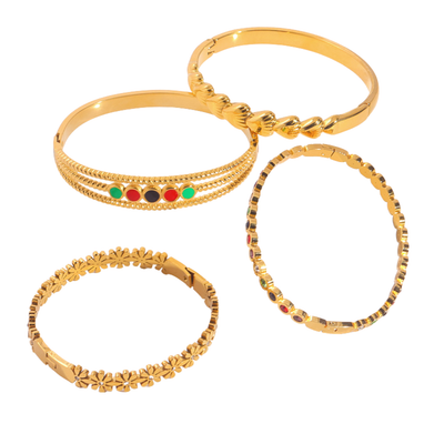 Pack de 4 brazaletes - Golden Bloom