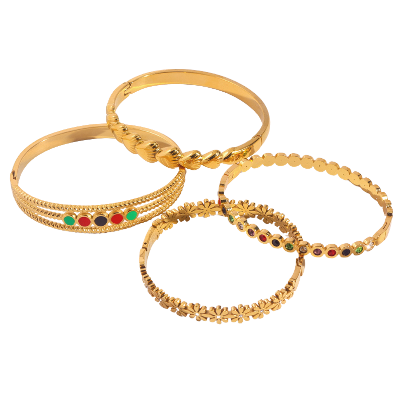 Pack de 4 brazaletes - Golden Bloom