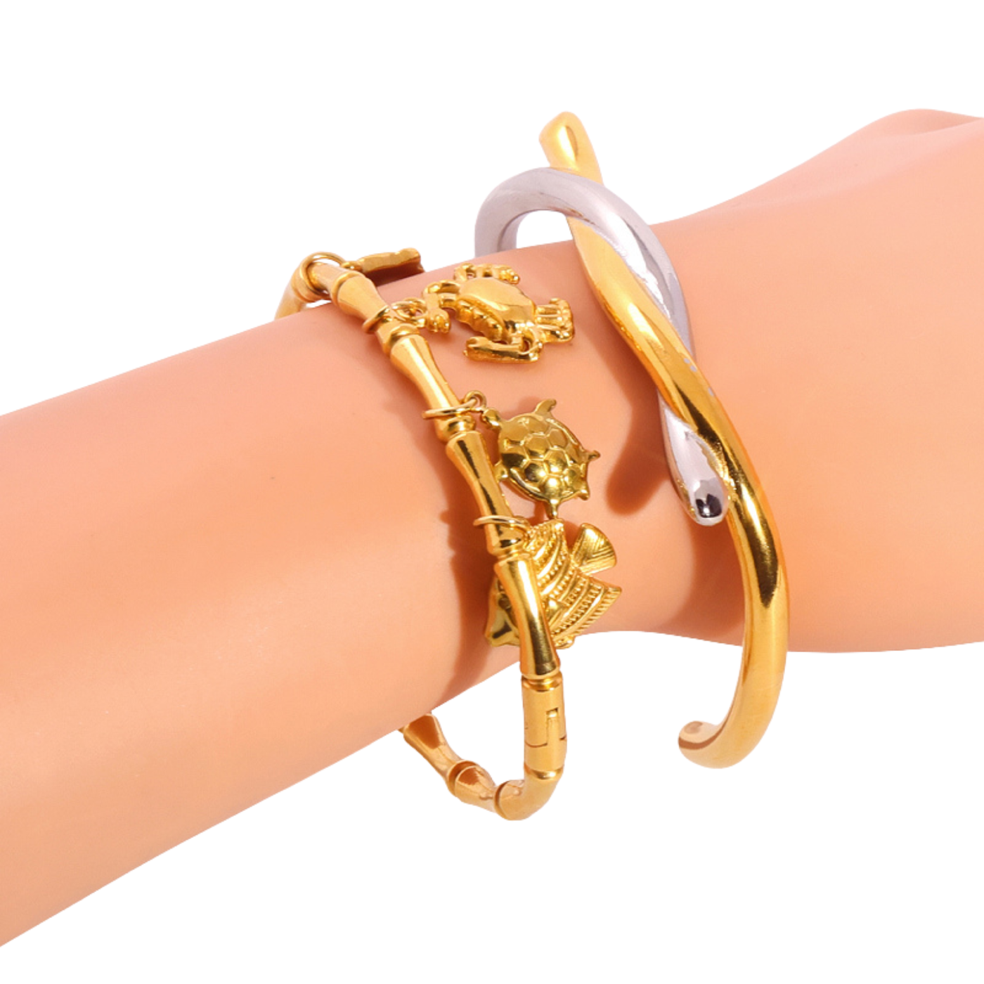 Pack de 2 brazaletes - Ocean Gold & Silver