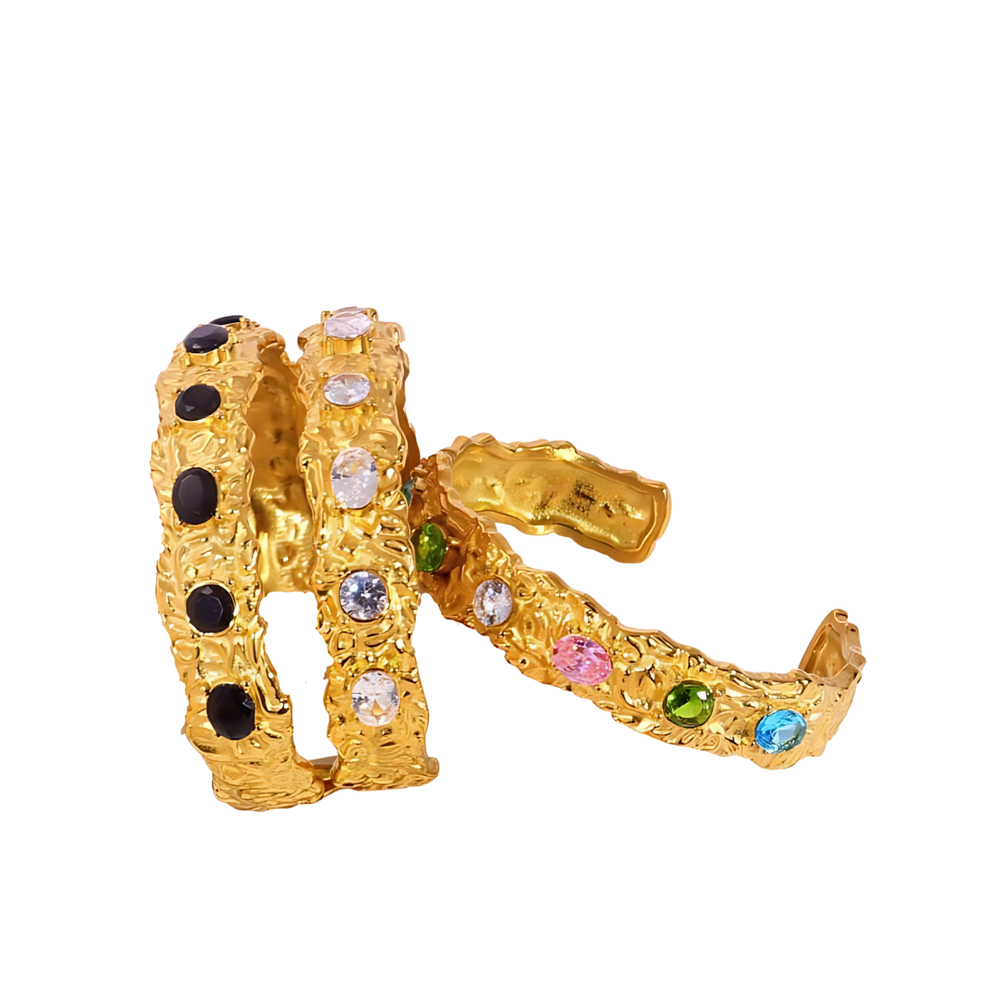 Brazalete Serena  – Oro 18k y circonitas en un diseño hecho a mano