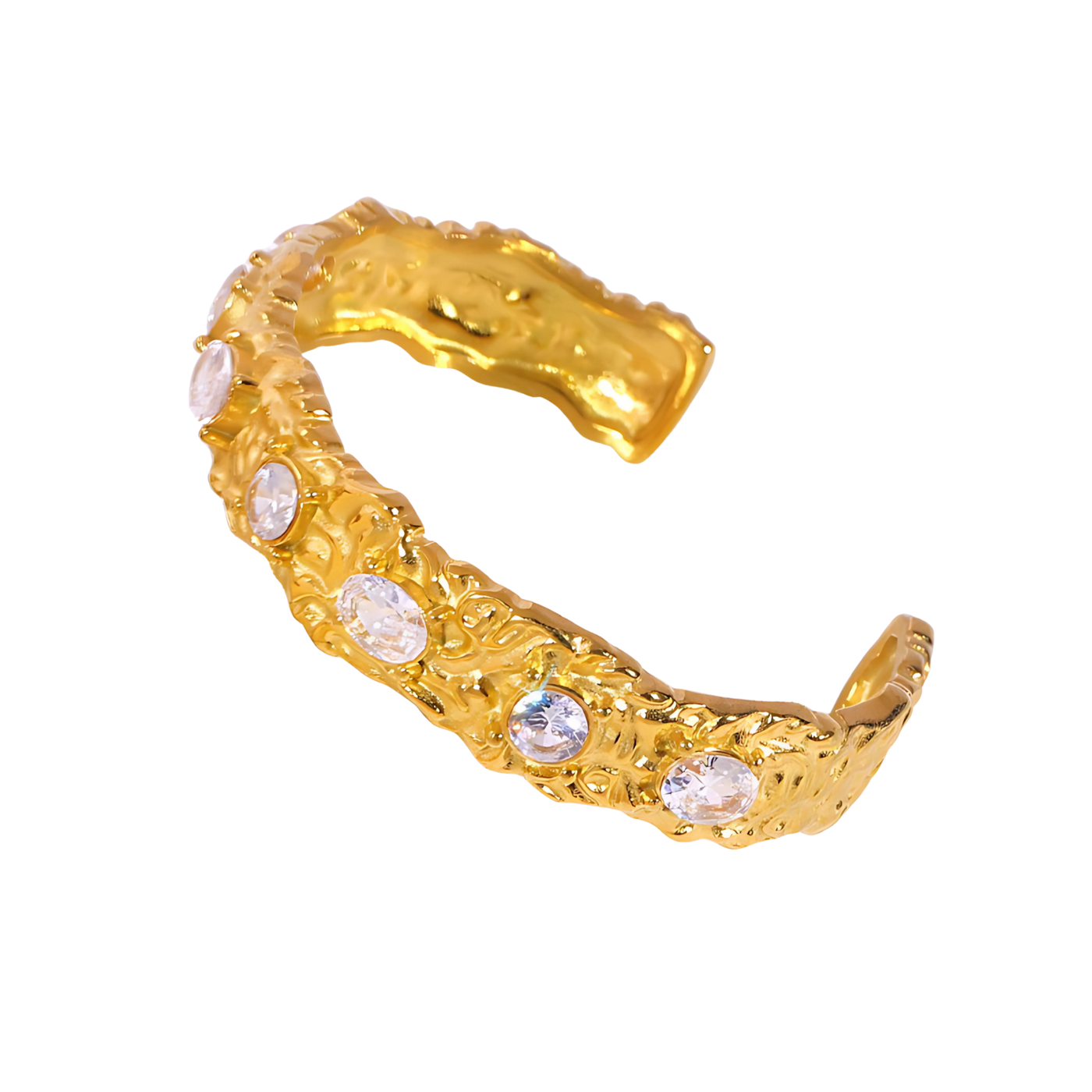 Brazalete Serena  – Oro 18k y circonitas en un diseño hecho a mano