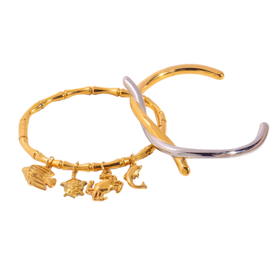 Pack de 2 brazaletes - Ocean Gold & Silver