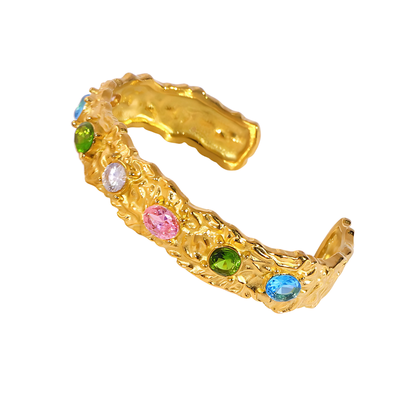 Brazalete Serena  – Oro 18k y circonitas en un diseño hecho a mano