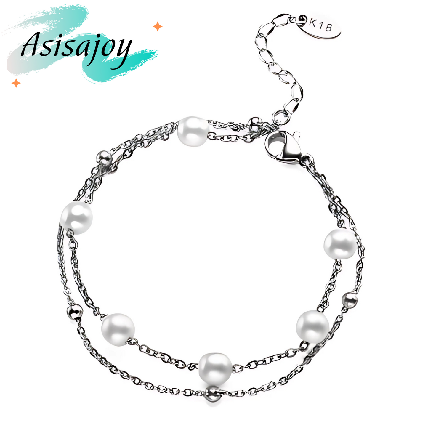 Perla Gold - Pulsera chapada en oro 18k en acero inoxidable.