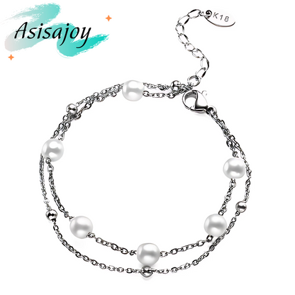 Perla Gold - Pulsera chapada en oro 18k en acero inoxidable.